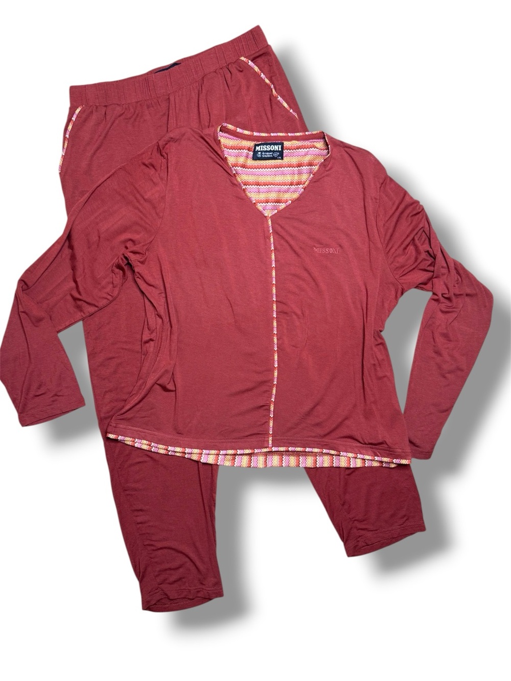 Missoni Deep Maroon Knit Two-Piece Lounge Set Size L - XL